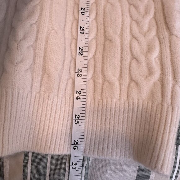 Aelfric Eden White Cable Knit Crewneck Sweater - Picture 11 of 11
